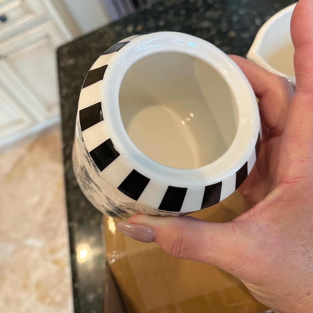 Mackenzie-Childs Floral Butterfly Toile Creamer and Sugar Set. Decor only. - Picture 5 of 5